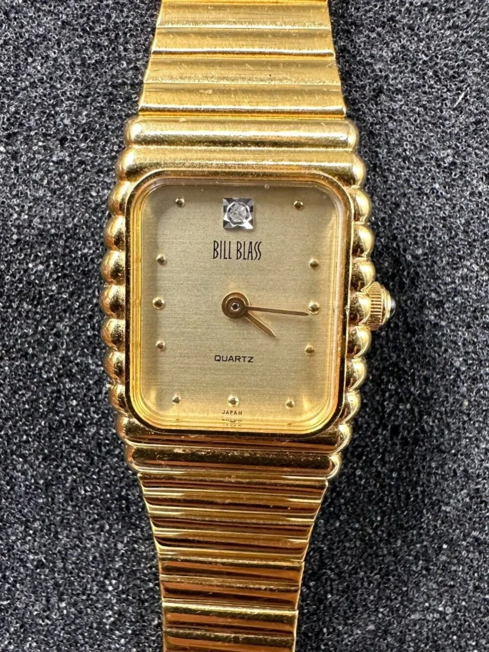 Vintage Bill Blass Watch Women Gold Tone Square Dial 18MM New Battery 6.5